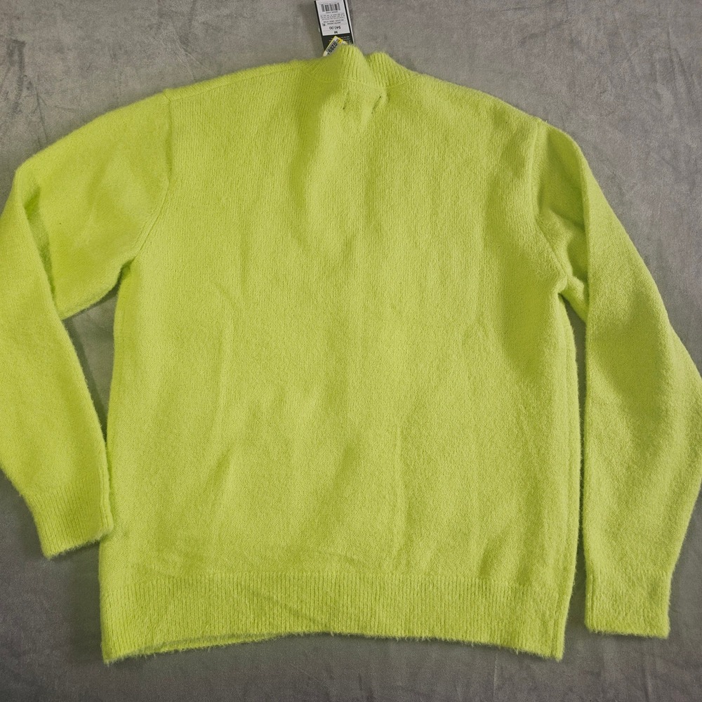 Original Use Mens Oversized Cardigan Lime Green Fuzzy Knit Button Front medium - Picture 7 of 7